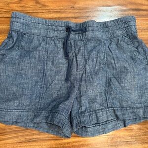 bcg Women's Navy Drawstring Linen-Blend High Waist Shorts